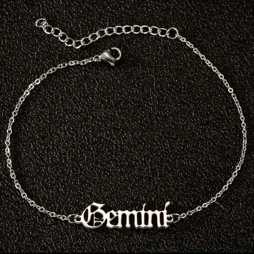 Silver Gemini Zodiac Bracelet/Anklet